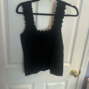 Tuckernuck Black Scalloped Edge Tank